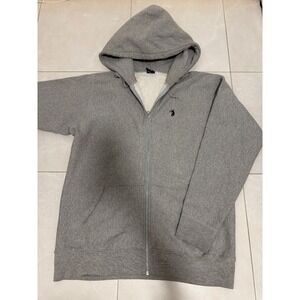 Union LA Frontman Logo Full Zip Hoodie Grey Size L Made in Canada AS IS